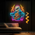 Load image into Gallery viewer, Skull Beats Neon Vibes from the Grave Neon Light Artwork
