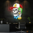 Load image into Gallery viewer, Skull & Dollar Dreams Neon Light Artwork
