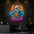 Load image into Gallery viewer, Skull Beats Neon Vibes from the Grave Neon Light Artwork
