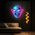 Load image into Gallery viewer, Cool Skull Wearing Glasses Color Pop Neon Light Artwork
